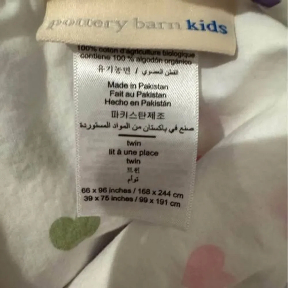 Pottery Barn Kids Organic Cotton Twin duvet cover, pillow sham & flat sheet set